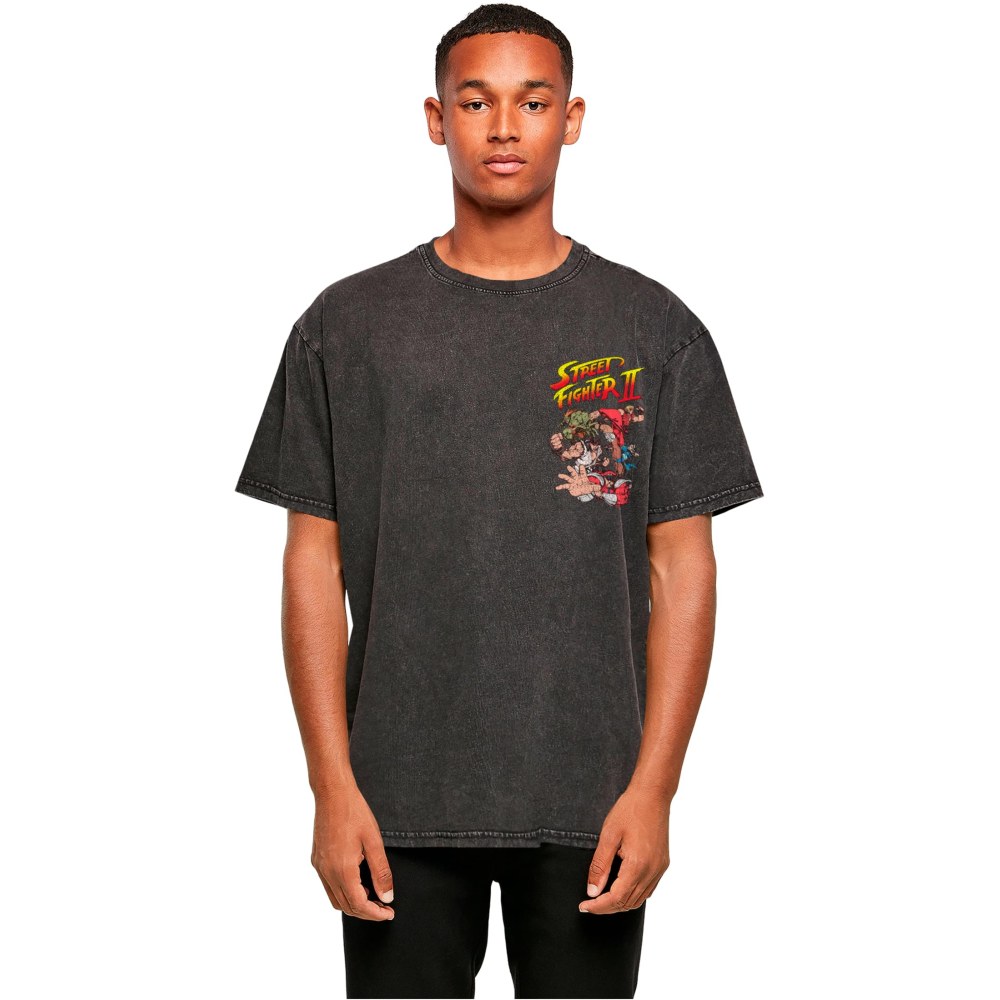 Merchcode Streetfighter - Streetfighter II Roster Oversize Tshirt Homme - Noir